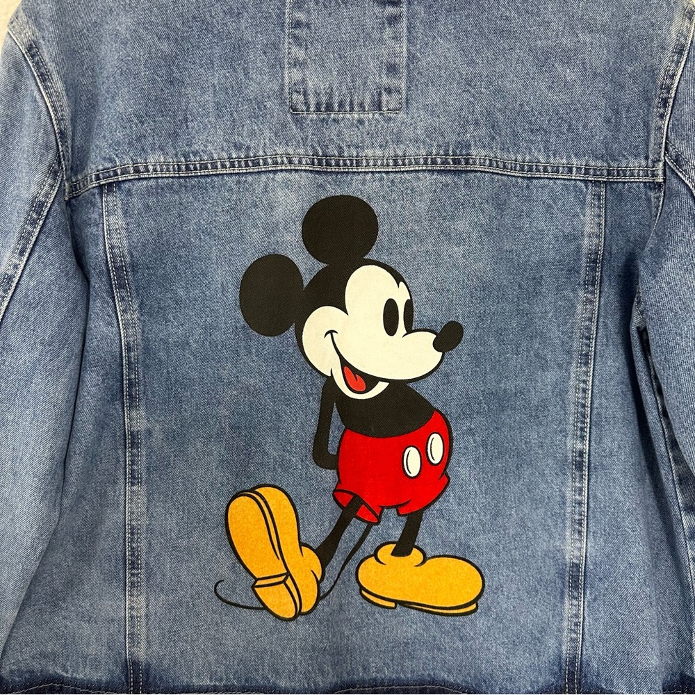 Disney Mickey Mouse Graphic Raw Hem Jean Jacket size L - Picture 10 of 12